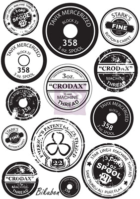 Prima - Cling Stamp - Spool Labels 