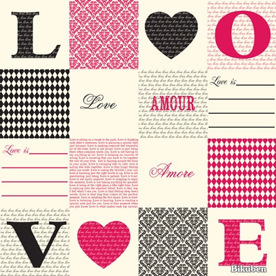 Canvas Corp - Love, Amoure, Amoure - Ivory 12x12"