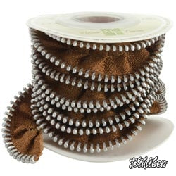 Melissa Frances - Zipper Ribbon - Brown