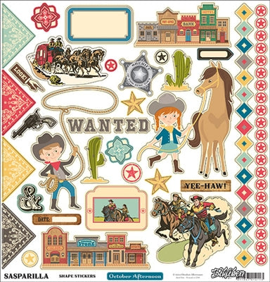 October Afternoon - Sasparilla Shape Stickers 12x12"