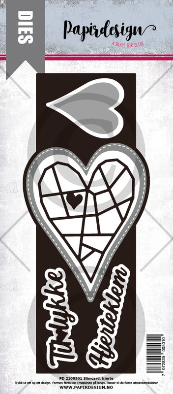 Papirdesign - Dies - Slimcard hjerte