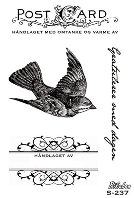 Kort & Godt - Håndlaget m/svale - Clearstamps