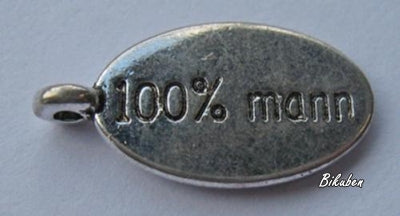 Kort & Godt - 100% Mann Sølv - Oval Metall Charms 