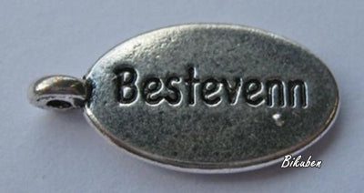 Kort & Godt - Bestevenn Sølv - Oval Metall Charms