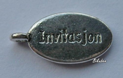 Kort & Godt - Invitasjon Sølv - Oval Metall Charms