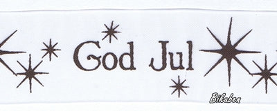 Kort & Godt - Sheerbånd - God Jul - Hvit METERSVIS