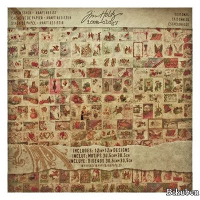 Tim Holtz - Paper Stash - Kraft Resist - Sesonal 12x12" Paper Pad