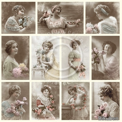 Pion Design - From Grandma's Attic: Tinted - Bouquet 12x12"
