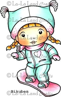La La Land Crafts - Snowboard Marci  - Red Rubberstamp