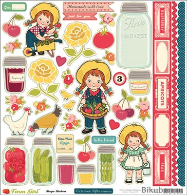October Afternoon - Farm Girl - Shape Stickers 12x12"