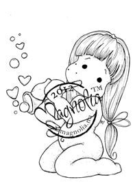 Magnolia: With Love - Tilda with love music - stamp