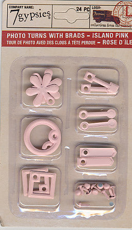 Photo Turns With Brads: Island Pink