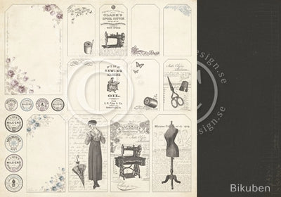 Pion Design - Alma's Sewing Room - Tags 12x12"