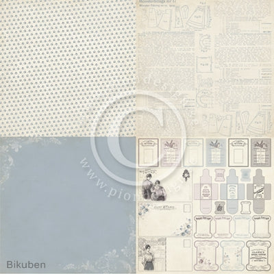 Pion Design - Alma's Sewing Room - Blue Fabric 6x6 tum