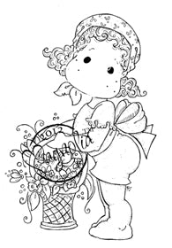 Magnolia - Little Easter - Tilda with Daffodil Basket - Stamp