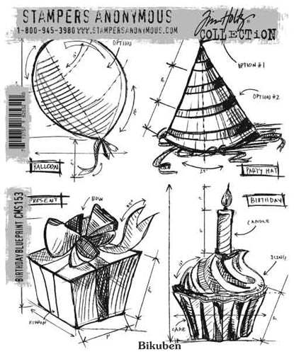 Tim Holtz Collection - Birthday Blueprint - Stamps