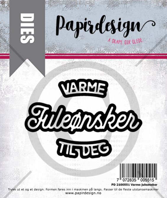 Papirdesign - Dies - Varme juleønsker til deg