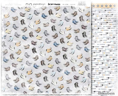 Papirdesign - En herremann - med sko 12x12"