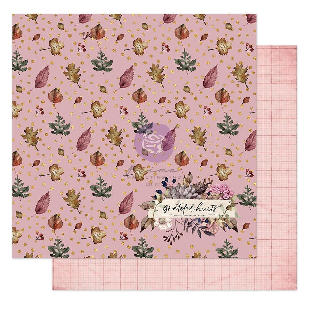 Prima - Hello Pink Autumn - Grateful Hearts -   12x12"