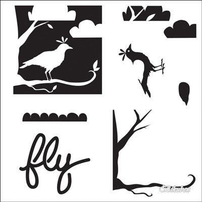 The Crafters Workshop: Mini Layered Bird Scene - Template 6 x 6"