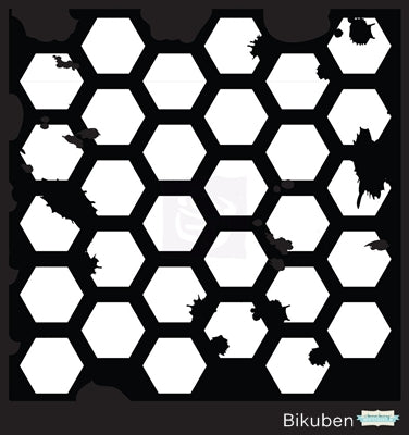 Prima - Donna Downey Stencil - Hex Grunge 6x6"