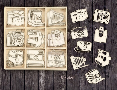 Prima - Wood Icons in a Box - Cameras