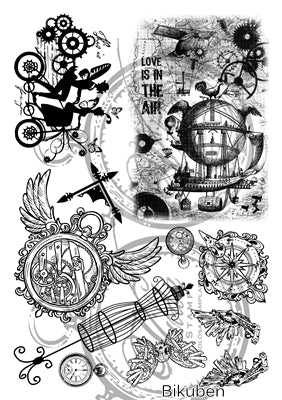 Vilda Stamps - Steampunk A5 - Umontert Stempel