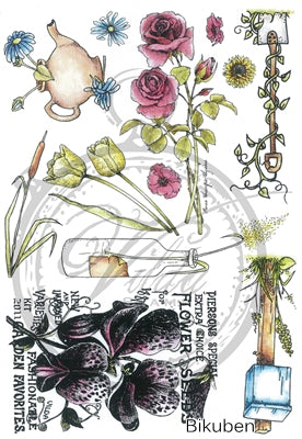 Vilda Stamps - Blommor & Blad - umontert Stempel