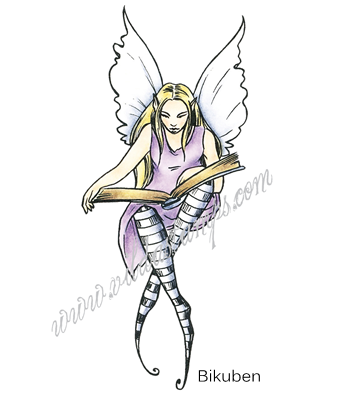 Vilda Stamps - Läs älva - Umontert Stempel