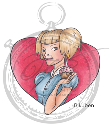 Vilda Stamps - Betty hjärta - umontert stempel