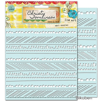 Pink Paislee - She Art - Doodle 6x6" Stencil