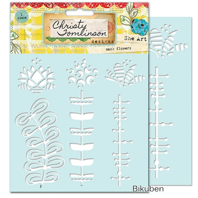 Pink Paislee - She Art - Flower 6x6" Stencil