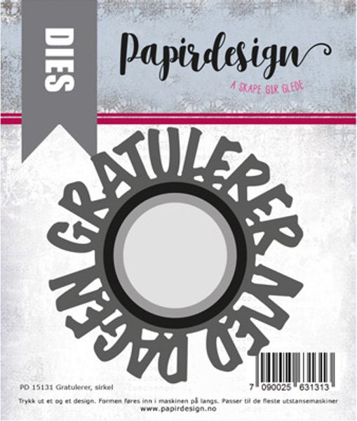 Papirdesign - Dies - Gratulerer Sirkel