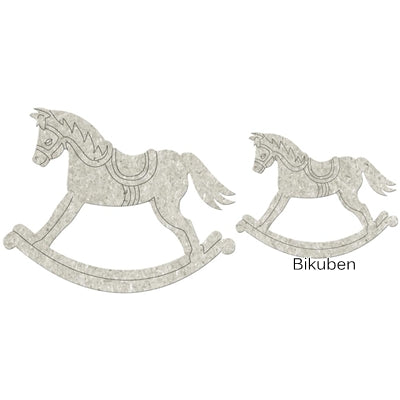 FabScraps - Chipboard - Rocking Horses Die-Cut