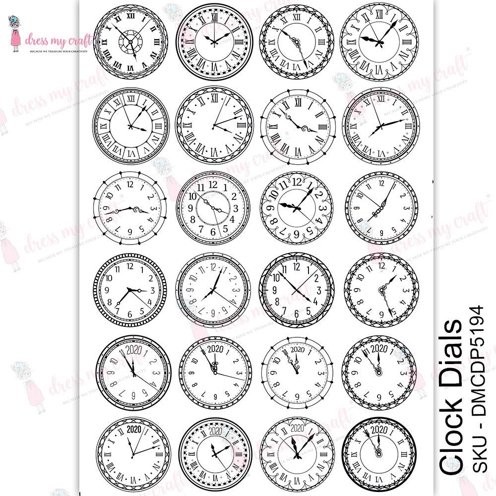 Dress my craft - Transfer Me Sheet - A4 - Clock Dials
