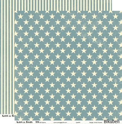 Kort & Godt - Retro - Blå Stjerne 12x12"