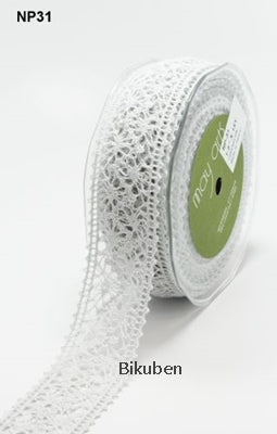 May Arts: Crochet Lace Ribbon - GRAY (metervis)