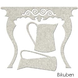 FabScraps - Chipboard - Table & 2 Jugs - Diecuts