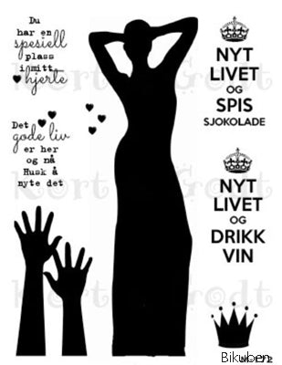 Kort & Godt - Clearstamps Medium Plate - Silhouette dame & hender