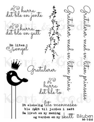 Kort & Godt - Clearstamps Medium Plate - Fugl med Krone
