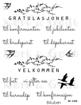 Kort & Godt - Clearstamps Medium Plate - Gratulasjoner