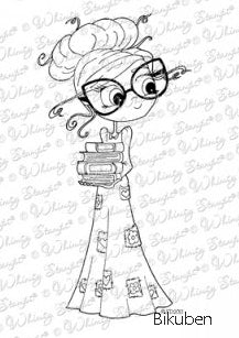 Whimsy Stamps - Cling mount - Bookish