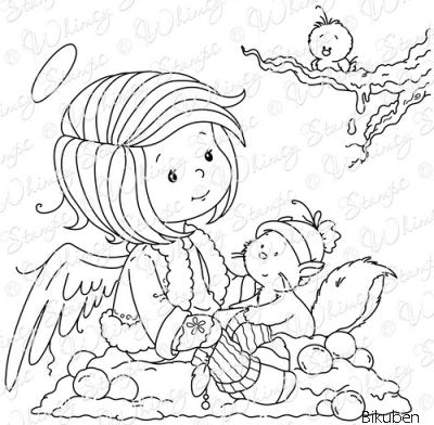 Whimsy Stamps - Cling mount - Angelica