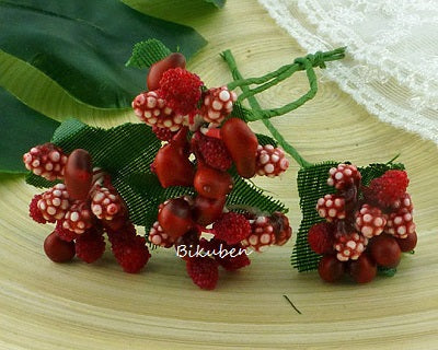 Wild Orchid - Dark pink Bead Berry Spray Clusters