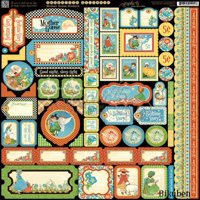 Graphic45 - Mother Goose - Decor Stickers 12x12"