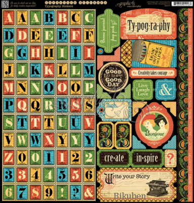 Graphic45 - Typography - Decor Stickers 12x12"