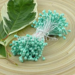 Wild Orchid - Aqua Green Double Head Pearl Stamens