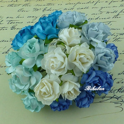Wild Orchid - Wild Roses - Mixed Blue, Aqua & White