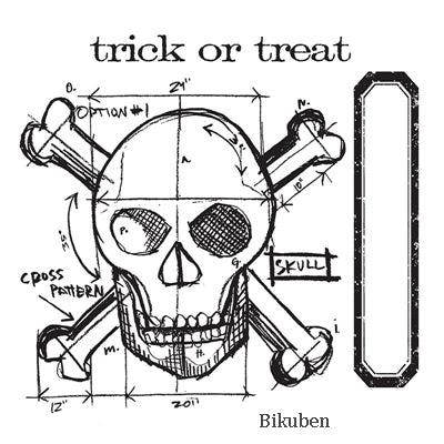 Tim Holtz Alterations - Framelits Die Set w/Stamps - Skull Blueprint