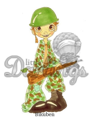 Little Darlings - Saturated Canary - Backyard General - Umontert Stempel